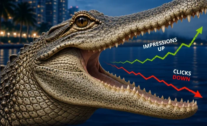 The Gator Effect: impressions up, clicks down